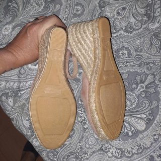 Sandalias Conchisa Esparto Rosa y Beige