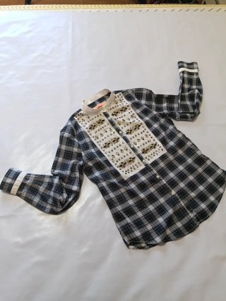 Camisa Escocesa Vilagallo Talla M Cuello Mao