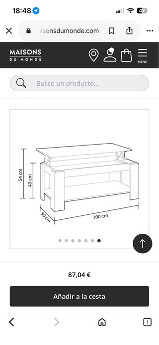 Mesa centro elevable Maisons du Monde