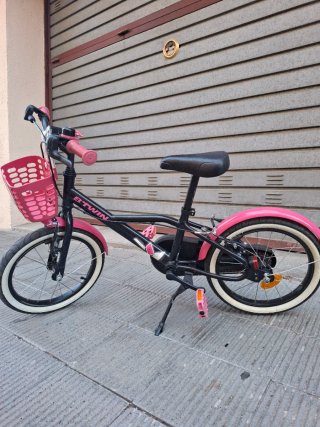 Bicicleta infantil B'TWIN 20 rosa y negra