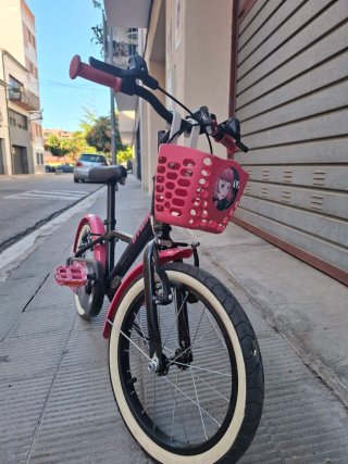 Bicicleta infantil B'TWIN 20 rosa y negra