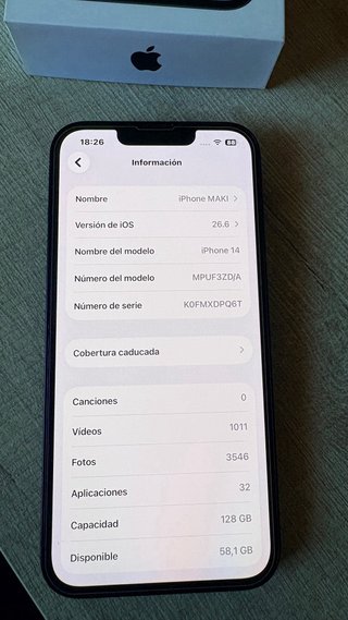iPhone 14 128GB Negro cristal brillo