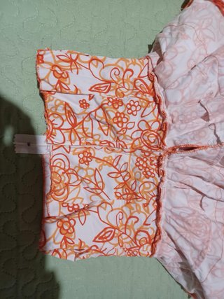 Vestido de Flamenca naranja y blanco