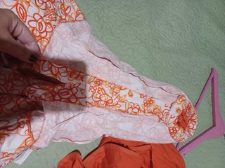 Vestido de Flamenca naranja y blanco
