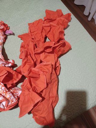 Vestido de Flamenca naranja y blanco