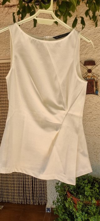 Top Zara Beige Mujer