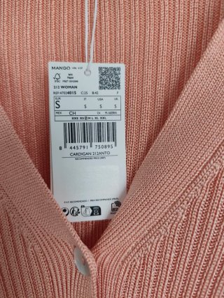 Chaqueta Mango Salmón Talla S