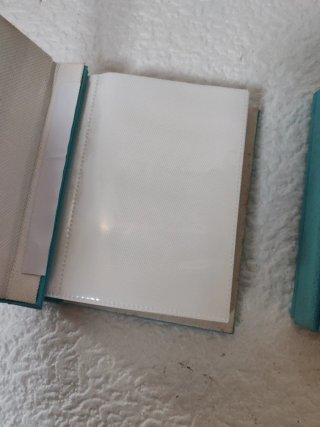 Portafoto teal in tessuto