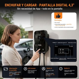 Cargador Wallbox Aimiler 22kW Trifásico