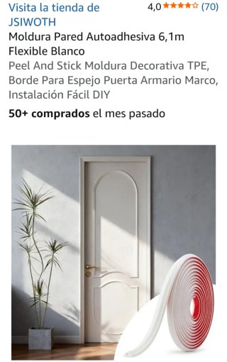 Moldura Autoadhesiva Blanca 6,1m