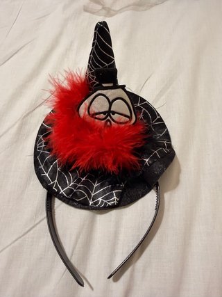 Diadema Halloween Calavera con Plumas Rojas