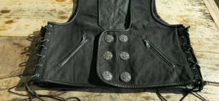 Chaleco Cuero Custom biker