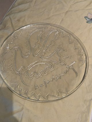 Plato Cristal Rafael Alberti Paloma Paz