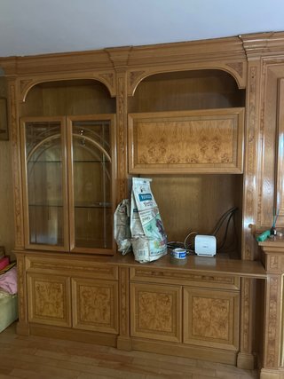 Mueble de salón con falsa chimenea