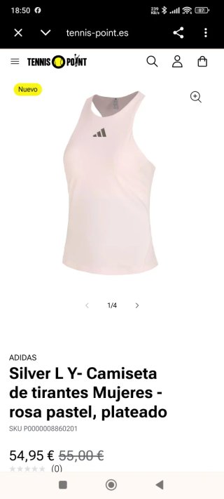 Camiseta Adidas tirantes L rosa
