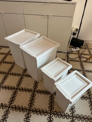 Conjunto 4 cubos basura Ikea blancos