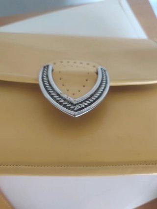 Bolso vintage piel retro amarillo