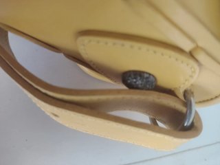 Bolso vintage piel retro amarillo
