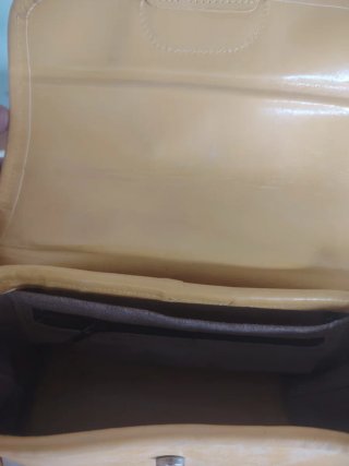 Bolso vintage piel retro amarillo