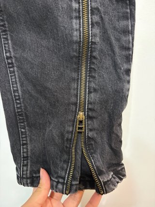 Pantalones Zara Skinny Gris Cremallera