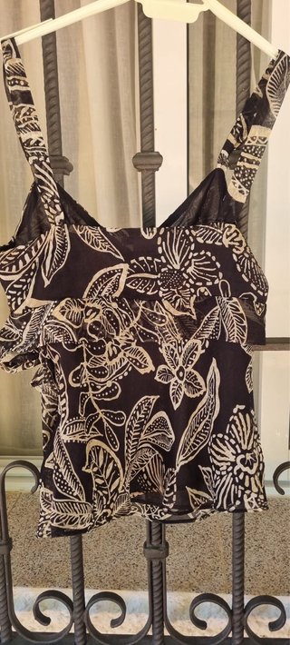 Top Zara Mujer Estampado Flores