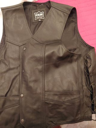 Chaleco de Piel para Moto Talla 58