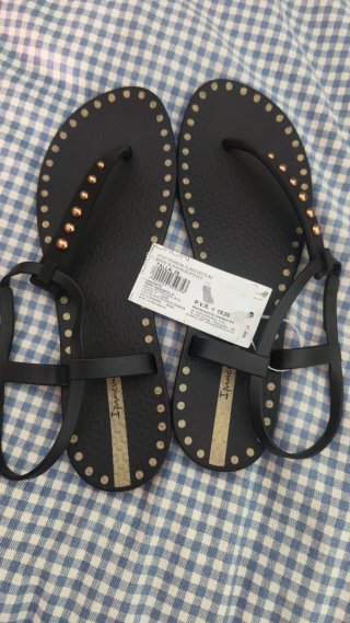 Sandalias Ipanema Talla 39 Negras/Doradas