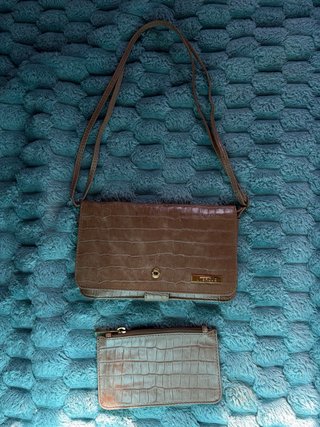 Bolso Uterque piel efecto cocodrilo