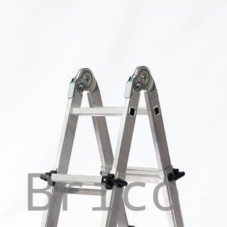 Escalera Telescópica Articulada Aluminio 4+4 Pestaña