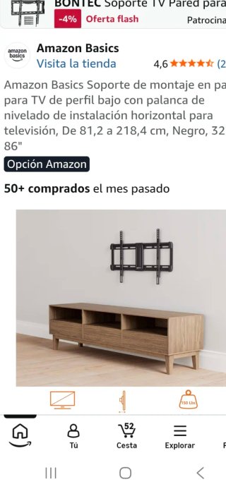 Soporte TV Amazon Basics Negro