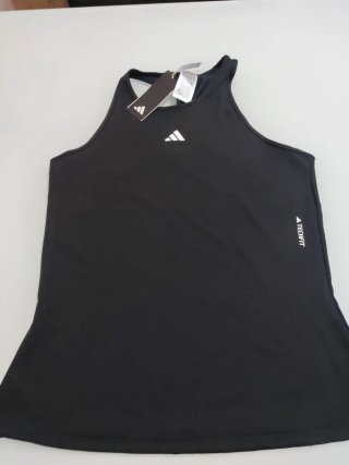 Camiseta tirantes Adidas negra mujer