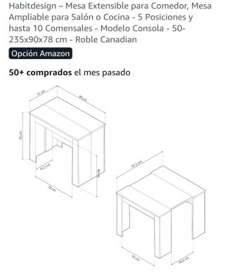 Mesa comedor extensible madera