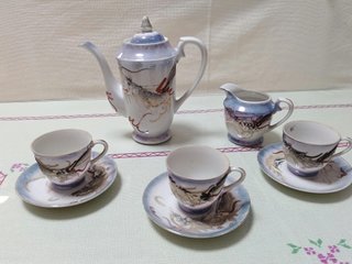 Juego de té porcelana dragón