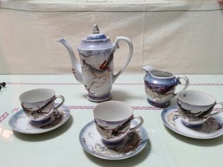 Juego de té porcelana dragón