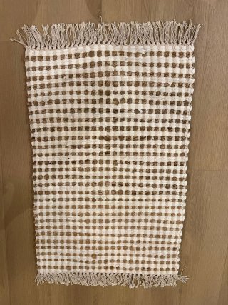 Conjunto alfombras y cojín algodón y yute