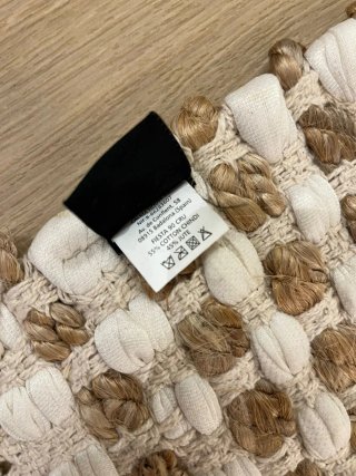 Conjunto alfombras y cojín algodón y yute