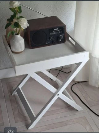 Mesa auxiliar plegable madera y metal