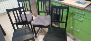 7 Sillas IKEA Madera Negras - Lote para Restaurar