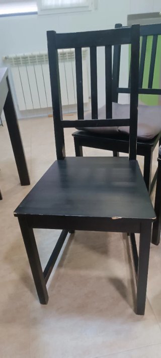 7 Sillas IKEA Madera Negras - Lote para Restaurar
