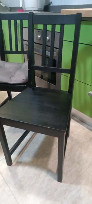 7 Sillas IKEA Madera Negras - Lote para Restaurar