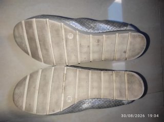 Zapatos Bailarinas Plateados con Lazo