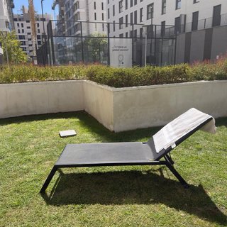 Tumbona reclinable jardín/piscina negra