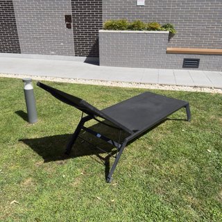 Tumbona reclinable jardín/piscina negra