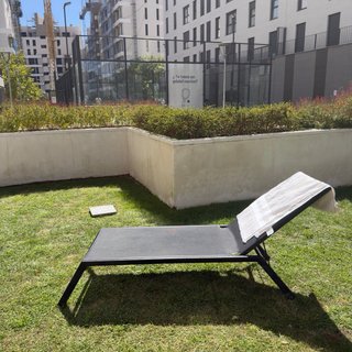 Tumbona reclinable jardín/piscina negra