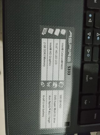 Portátil Acer Aspire 5333 Negro con cargador