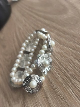 Conjunto Pulsera y Pendientes Perlas