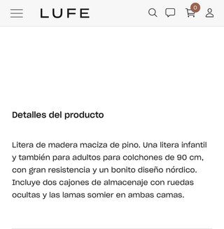 Litera 90 Muebles LUFE 2 cajones