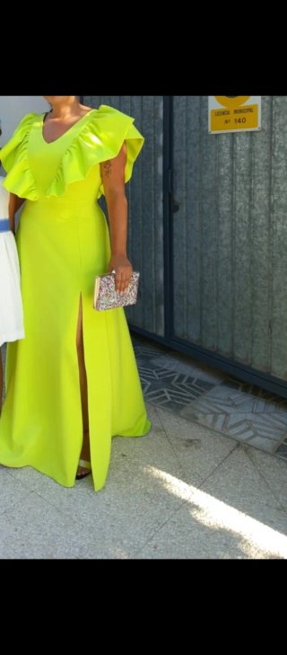 Vestido largo fiesta verde