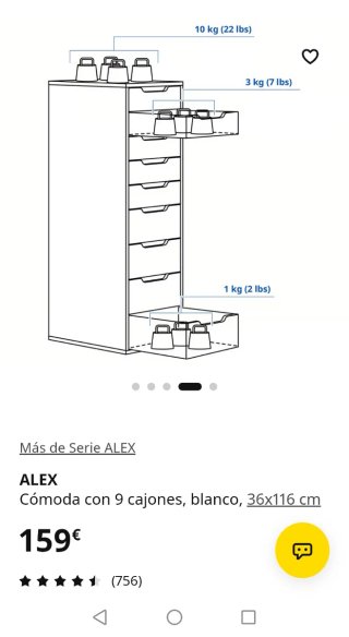 Cajonera Alex Ikea Blanca