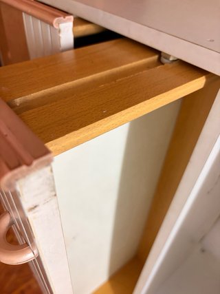 Cómoda blanca y madera con 3 cajones